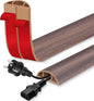 Floor Cord Cover for Wires on Floor Self Adhesive Cord Hider Floor Cable Management Wire Covers for Cords Protector Prevent Cable Trips Cord Cavity W 0.59" x H 0.31", Grayish Brown Wood, 3.3Ft