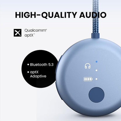 Avantree SoundJet R1 – Pack of 5 Airplane Bluetooth Adapter for Headphones & AirPods, aptX Adaptive, Qualcomm Chipset, 20H Battery, Wireless Audio Transmitter for in-Flight Travel Essentials - 5 Color