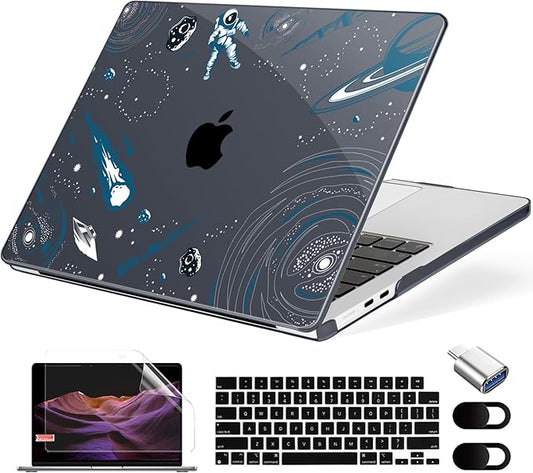 Compatible with MacBook Air 13.6 inch Case, M4 A3240/M3 A3113/M2 A2681 (Released 2025 to 2022), Hard Shell, Keyboard Cover, Screen Protector, Webcam Cover & Type-C Adapter, Aerospace