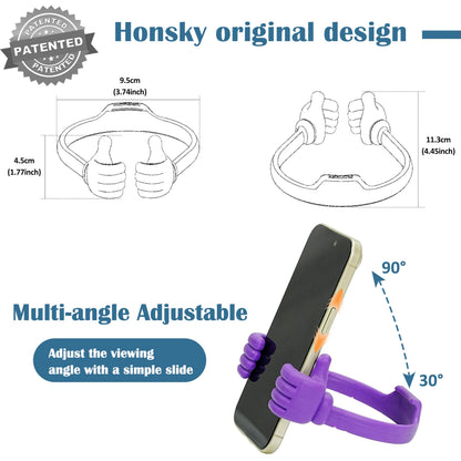 Honsky Cell Phone Stand Holder 2-Pack,Thumbs Up Lazy Phone Stand,Universal Adjustable Flexible Dock for All Phones,Perfect Valentine's Day Gifts for Him/Her,Gifts for Couples,Dark Green/Light Yellow
