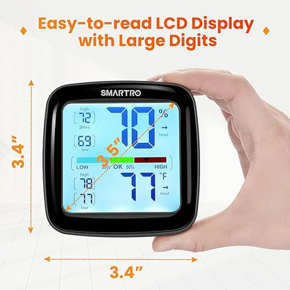SMARTRO SC42 Professional Digital Hygrometer Indoor Thermometer Room Humidity Gauge Pro Accuracy Calibration 2 Pieces (2)