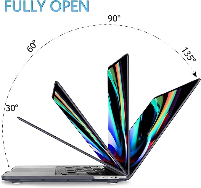 Mektron Case for MacBook Pro 16 Inch A2141 Cover 2019 Release 16" with Liquid Retina Display/Touch ID, Plastic Hard Shell with Keyboard Skin & Screen Protector & Dust Plug, Abstract Florals