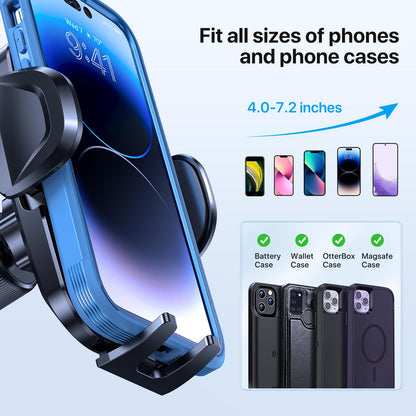 Miracase Phone Holders for Your Car, [Thick Case & Heavy Phone Friendly] Universal Cell Phone Car Mount, 3-in-1 Phone Mount for Car Dashboard Windshield Air Vent Fit for All Smartphones