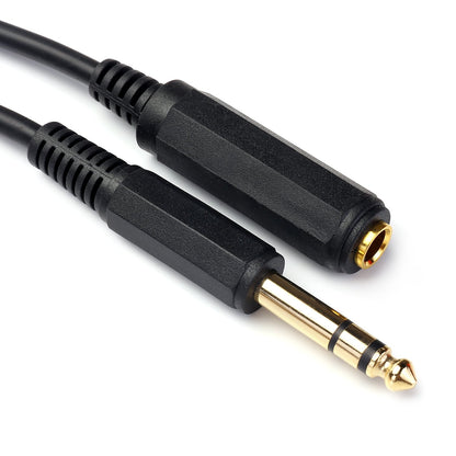Disino 1/4 Inch Male to Female Stereo Extension Cable Gold Plated Quarter inch Headphone Extension Cable Cord- 20FT /6.6 Meters