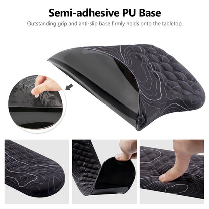 Mouse Pad Wrist Support, Laokiiy 2 in1 Keyboard Wrist Rest+ Ergonomic Mouse Pad, Non-Slip Wrist Rest for Computer Keyboard, Made Easy Typing & Relieve Wrist Pain(Black White)