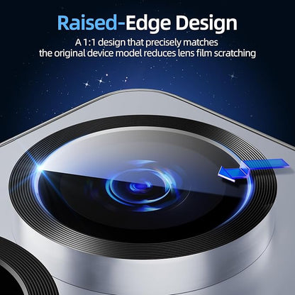 X-it Camera Lens Protector for Samsung S25 Plus, 9H Tempered Glass, Independent Metal Aluminum Edge Original Protection Design, Suitable for Phone Case, Anti-scratch, Anti-reflective,Blue