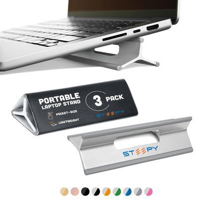 Steepy Portable Laptop Stand for Desk Adjustable Height, 13-17 Inch Devices
