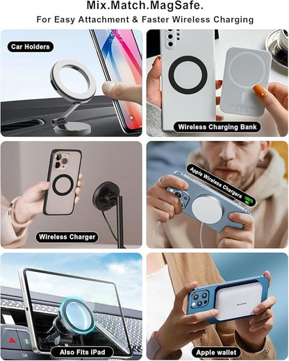 Magnetic Adapter Ring, Compatible with Kindle Pop Socket Magnetic,for Magsafe Accessories & Wireless Charging for iPhone 16/15/14/13/12 Mini Plus Pro Max/Pixel 8/ S24 Ultra/ S23 and More
