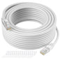 Cat5e Ethernet Cable 35 FT, Long Cat 5e Internet Cable, White Snagless Patch Cord, Flexible, Network, LAN, PoE, Standard RJ45 Connector for PC, Server, Router, Modem, TV, PS5 - with 15 Cable Ties