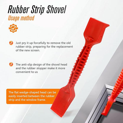 Screen Repair Tools, 6 in 1 Window Screen Installation Kit Include Screen Roller Spline Roller Tool, Spline Removing Hook, Rubber Strip Shovel for Installing and Replacing Window Patio Sliding Door
