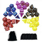 SmartDealsPro 5 x 7-Die Double-Colors Polyhedral Dice Sets with Pouches for D&D DND RPG MTG Dungeon and Dragons Table Board Roll Playing Games D4 D6 D8 D10 D% D12 D20