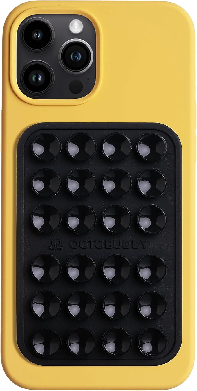 OCTOBUDDY Classic MAX - Silicone Suction Phone Case Adhesive Mount - Hands-Free, Strong Grip Holder for Selfies and Videos - iPhone and Android Compatible - 2.6″ x 3.9″