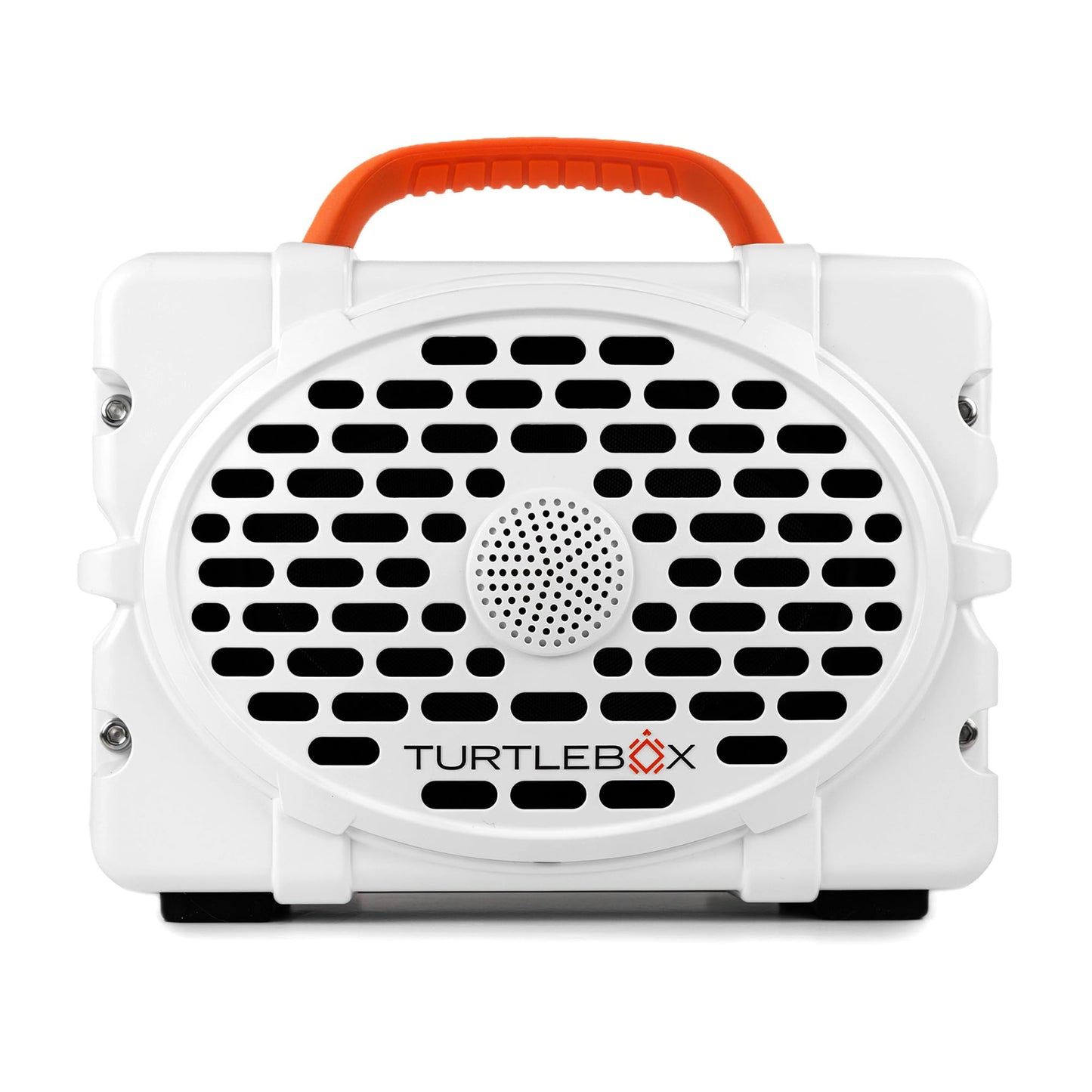 Turtlebox Original Gen 3: Portable Outdoor Bluetooth Speaker – Ultra-Loud (120dB), Waterproof (IP67), Rugged, Impact-Resistant, 3-Day Battery | Party Mode: Unlimited Pairing Stereo, White/Blaze Orange