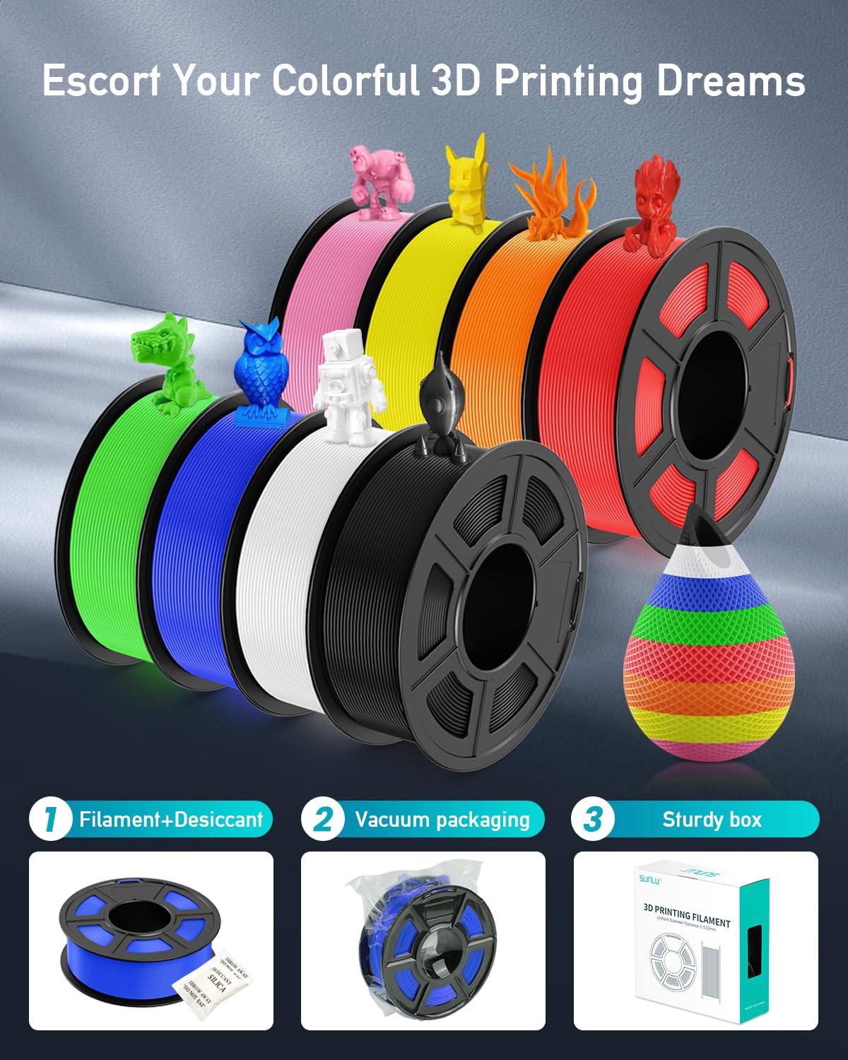 SUNLU PETG Filament 1.75mm,1kg,Transparent