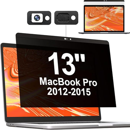 Mamol Magnetic Privacy Screen MacBook Pro 13 Inch (2012-2015), Removable Anti Blue Light Glare Filter Laptop Privacy Screen Protector with Camera Cover for Apple Mac 13'' Model (A1278,A1425, A1502)