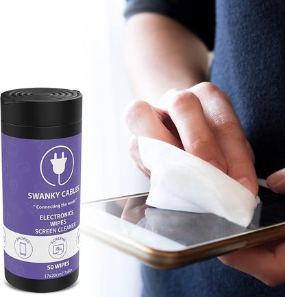 Screen Cleaner Wipes: Electronic Wipes for Screens - Computer Screen Wipes for Lens, Phone, TV Screen and Monitor Cleaning - Tech Wipes & Microfiber Cloth (Canister, 600 Count)