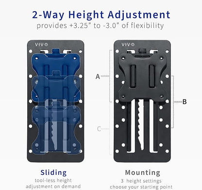 VIVO Height Adjustable VESA Adapter Stand for Individual Monitors up to 27 Inches Black
