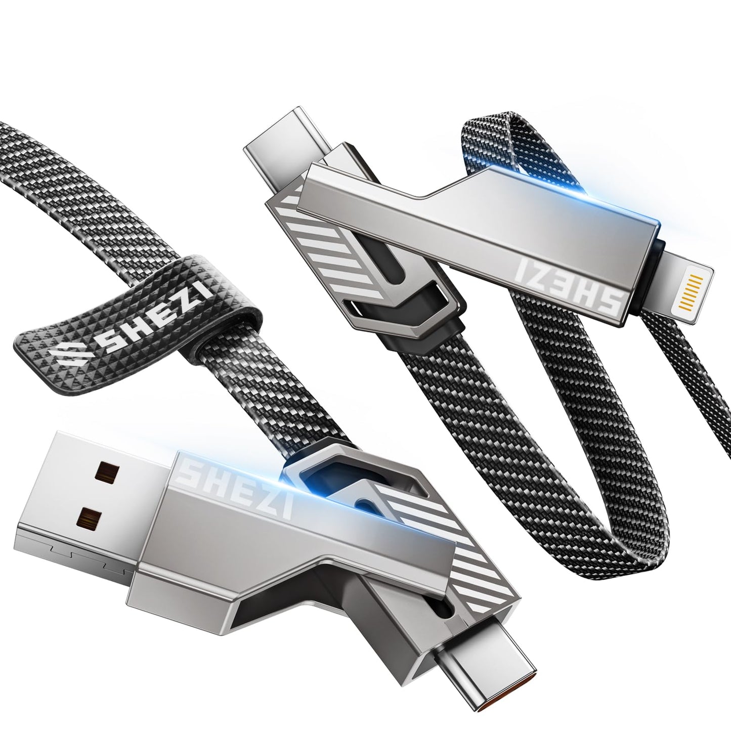 Vexipia 4-in-1 USB C Cable 60W 3FT Compatible with Lightning Cable