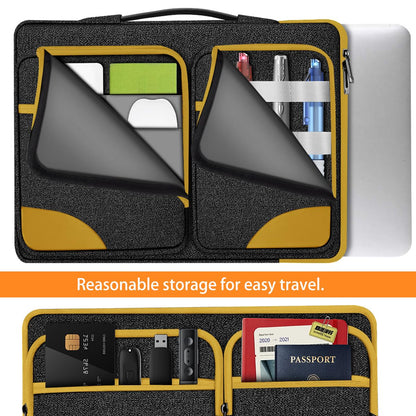 Hseok Laptop Case 15 15.6 16 inch Sleeve with Handle and Hidden Straps,Compatible with MacBook Neo 16",MacBook Pro Air 16" 15", 360°Protective PC Briefcase with 4 Pockets for Accessories,Yellow