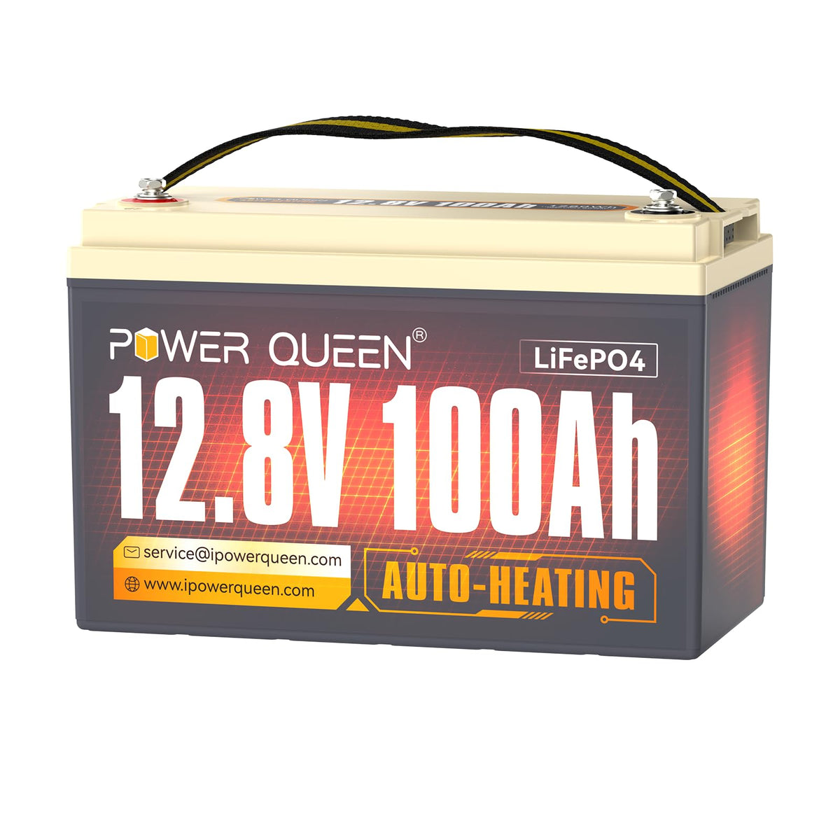 Power Queen 12V 100Ah LiFePO4 Lithium Battery, Group 24 for RV Trailer