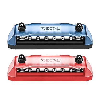 Recoil BB212P Power Distribution Block 12V 150A Dual 5/16” Studs Bus Bar Terminals Battery Busbar for Boat Automotive Solar Wiring
