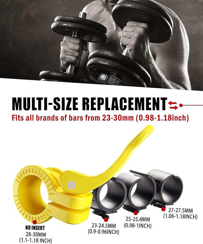 Mini Barbell Clips 1 inch I Multi-Size Adjustable Barbell Collar I 1 inch Barbell ClampsIQuick Release Weight Clips Pair of Locking for Dumbbell Bar