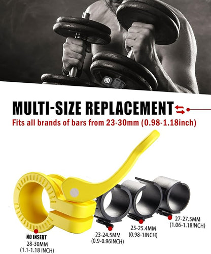 Mini Barbell Clips 1 inch I Multi-Size Adjustable Barbell Collar I 1 inch Barbell ClampsIQuick Release Weight Clips Pair of Locking for Dumbbell Bar