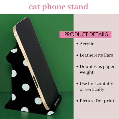 kate spade new york Acrylic Phone Holder, Polka Dot Cat