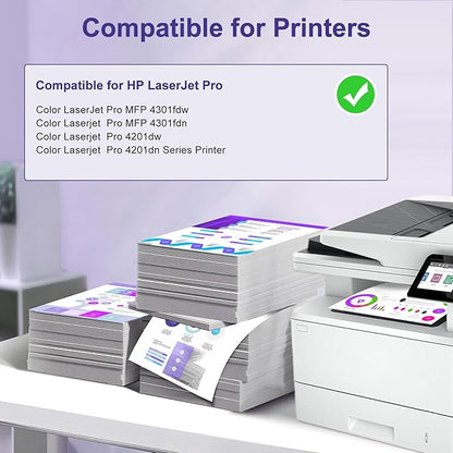 210A Toner Cartridges 4 Pack with Chip Compatible for HP 210A/210X W2100A/W2100X High Yield Replacement for Color Laserjet Pro MFP 4301fdw/4301fdn/4201dw/4201dn Series Printer (4-Pack, BCMY)