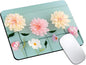 Mouse Pad, Cute Blue Wood Beautiful Flower Mouse Pads for Desk, 9.5" x 7.9" Non-Slip Rubber Base Computer Mousepad with Women, Portable Square Design for Wireless Mouse and Pad Laptop Office & Travel