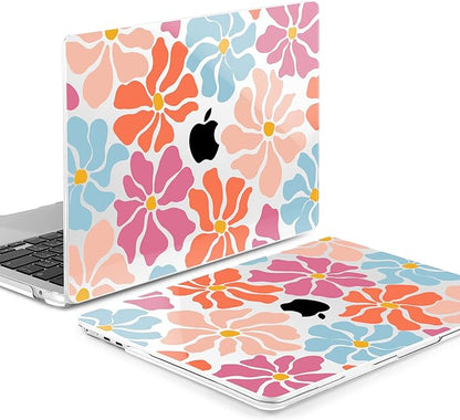 MEEgoodo for M4/M3/M2 MacBook Air 15.3 inch Case 2025 2024 2023, Case Fit Model (A3241/A3114/A2941) for MacBook Air 15 inch, Laptop Hard Shell with Keyboard Cover, Minimalist Style Floral