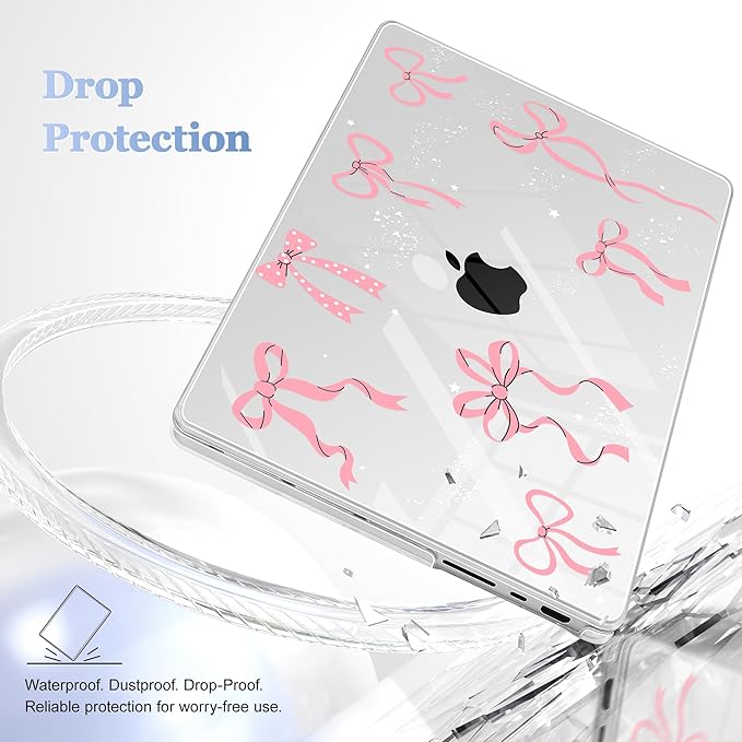 for MacBook Pro 16 inch Case 2021 2022 2023 2024 Release A3186 A3403 M4 A2991 M3 A2780 M2 A2485 M1 Pro/Max, Hard Shell Case with Screen Protector & Keyboard Cover, Star Bow