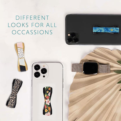 LOVEHANDLE Universal Phone Grip for Smartphones & Mini Tablets - Phone Holder for Hand - Wireless Charging Compatible - Made in The USA - Floral Garden