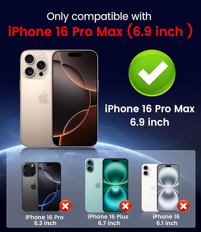 Magnetic for iPhone 16 Pro Max Case [Compatible with MagSafe][Built-in Camera Lens Protector] Slim Soft Silicone Bumper Shockproof Metallic Luster Phone Case (Black)