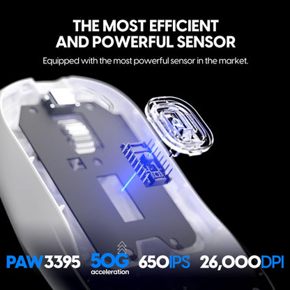 Pulsar Gaming Gears - X2H eS Wireless Gaming Mouse, Limited Edition, Symmetrical, Optical Switch, OLED Display, Driverless, PAW3395 Sensor, 100H Battery, 4K dongle Included (Medium, White)