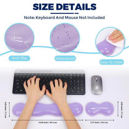 ABRONDA Gel Wrist Rest for Keyboard and Mouse, Wrist Rest for Keyboard, Mouse Wrist Support, Pain Relief, Cool Touch, Non-Skid, Mouse Wrist pad