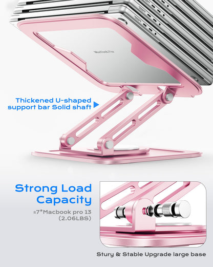 LOXP Adjustable Laptop Stand, Computer Stand with 360 Rotating Base