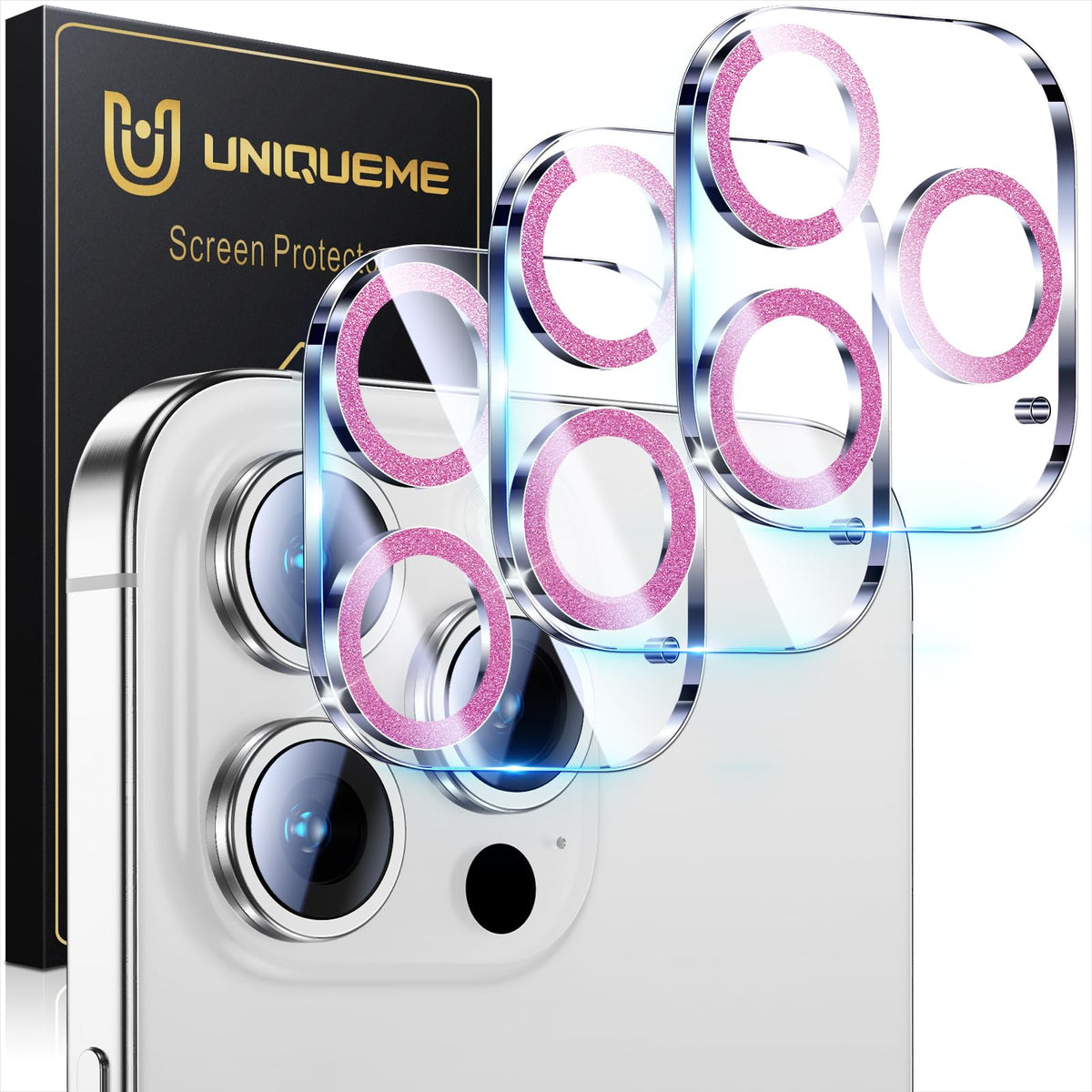 UniqueMe for iPhone 13 6.1"/13 Mini 5.4" Camera Lens Protector-Black Circle