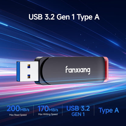 fanxiang 2 Pack 128GB USB Flash Drive, Metal Thumb Drives, USB 3.2 Up to 200MB/s Type A Memory Stick for Storage and Backup, F309