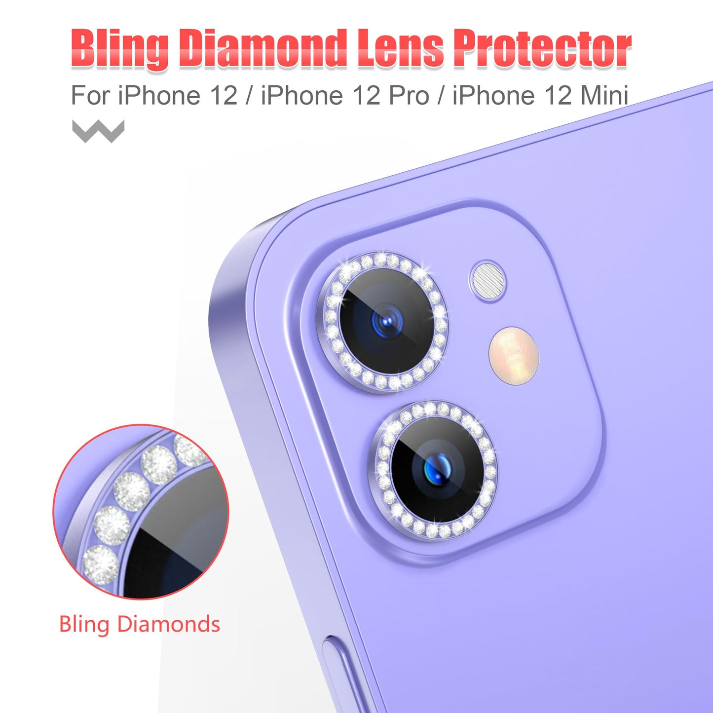 AGVEE 3+3 6 Pack for iPhone 12 & Mini & Pro Camera Lens Protector Cover