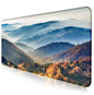 Gray Forest Mouse Pad with Seam Edge Design, Non Slip Rubber Keyboard Pad