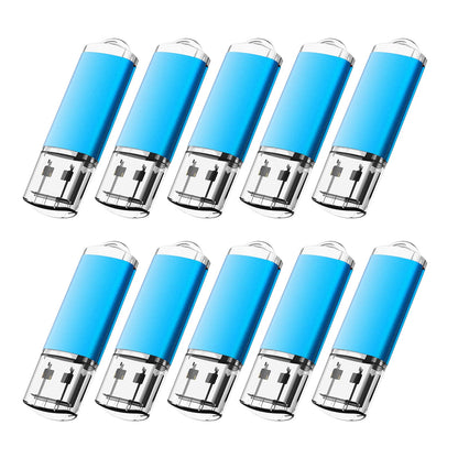 KOOTION Flash Drive 8GB 10 Pack USB 2.0 Thumb Drive Capped Memory Stick Jump Drive, Blue