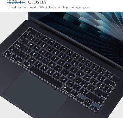 Keyboard Cover for 2025 2024 2023 MacBook Air 15.3 inch M4 M3 M2 Chip A3241 A3114 A2941,Apple MacBook Air 13.6 inch A3240 A3113 A2681 Keyboard Skin Protector