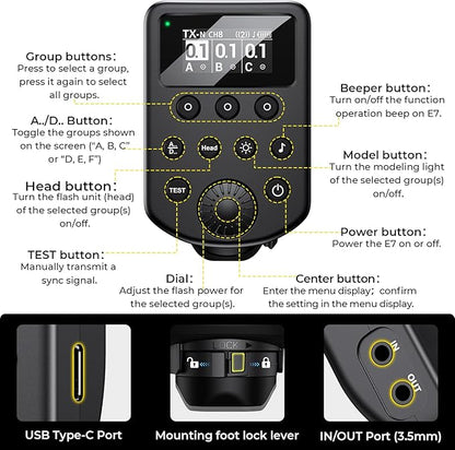 AODELAN Wireless Flash Trigger Compatible with Profoto Air1 and Air2, for Canon, for Sony, for Nikon, for Olympus,for Fujifilm Cameras 650FT Remote Control 100 Channels 6 Groups,Replaces Connect Pro