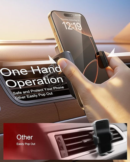 SUPERONE 3-in-1 Car Phone Holder [Strongest Suction Cup & Clip] 360° Adjustable Car Phone Mount for Dash/Vent/Windshield, Phone Holders for Your Car Accessories for iPhone 16/15/14/13 Samsung Android