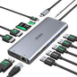 USB C Docking Station Dual Monitor for Dell HP Lenovo Surface Laptop USB Hub for Laptop Adapter, Docking Station Dual Monitor HDMI USB C Dongle with 2 HDMI DP 5 USB Ports 100 W PD SD TF Ethernet Audio