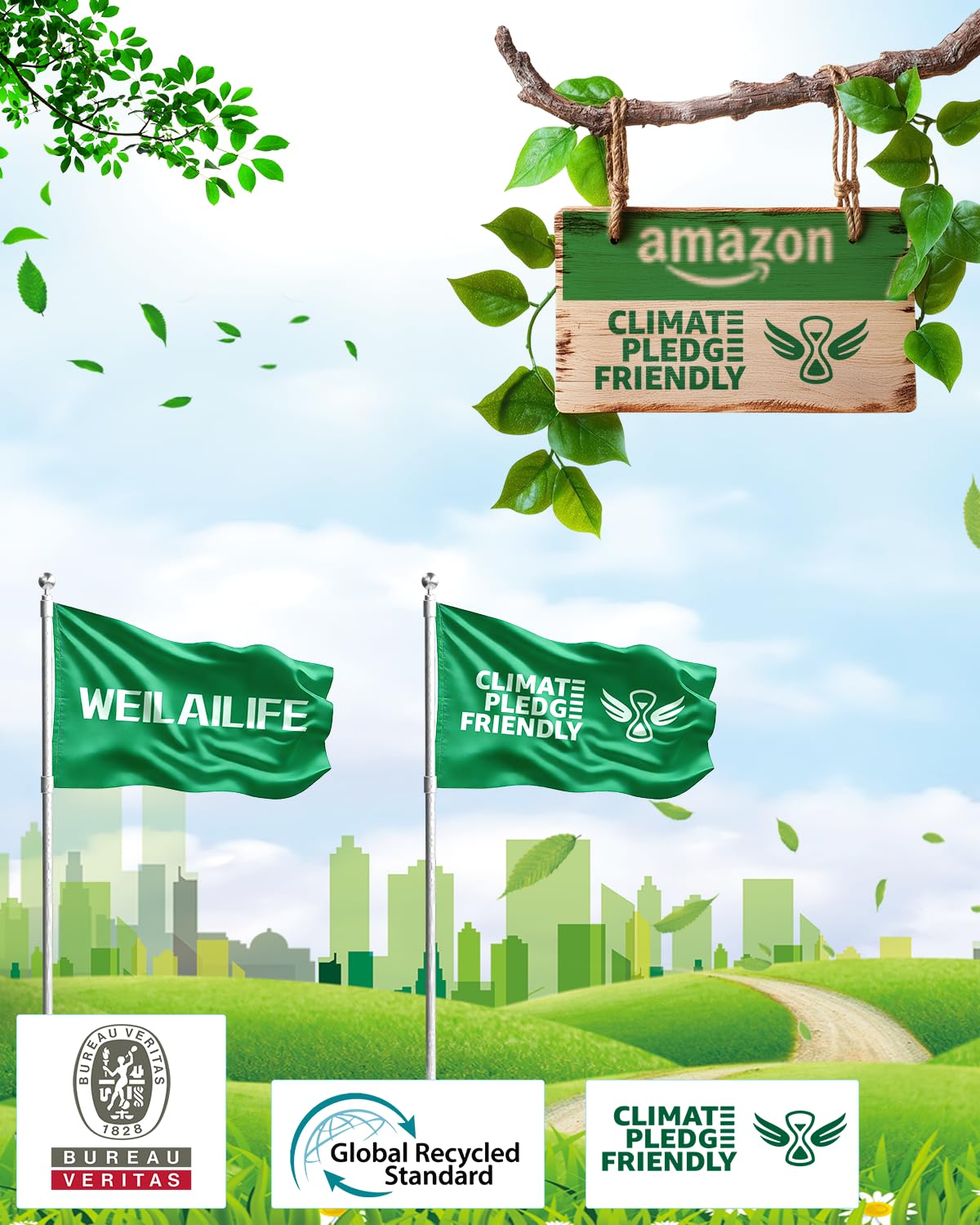 WEILAILIFE 【130° Wide-Angle & 2-Way Audio】 Outdoor Wireless Security Camera System, WiFi Video Surveillance, Home Security Cameras