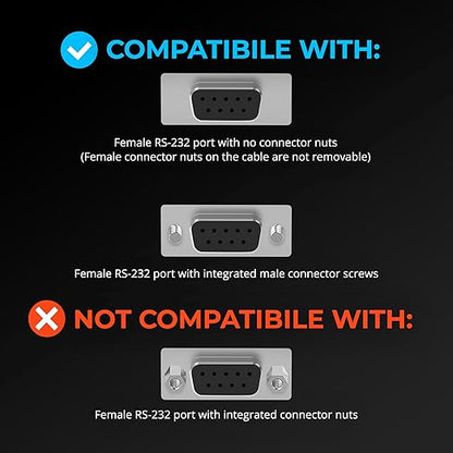 SABRENT USB-C to DB9 Serial RS-232 Adapter Cable, 6ft (CB-D9C6)