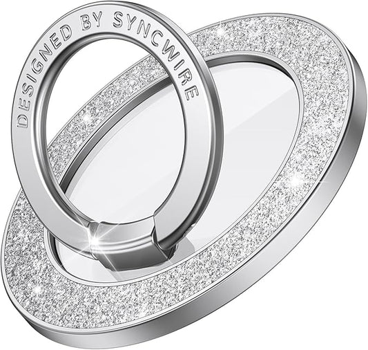 Syncwire Magnetic Phone Grip for MagSafe, Sparkle Ring Holder, Rotatable Kickstand Bling Ring Stand Removable MagSafe Accessories for iPhone 17 Pro Max 16 15 14 13, Android, Samsung etc.