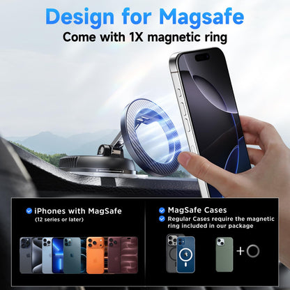ANDERY Car Phone Holder for Magsafe [78+LBS Strongest Suction & 2400gf Strongest Magnetic] 360° Adjustable Car Phone Mount, Phone Holders for Your Car for iPhone 18-12 Pro Max Air Plus (Carbon Fiber)